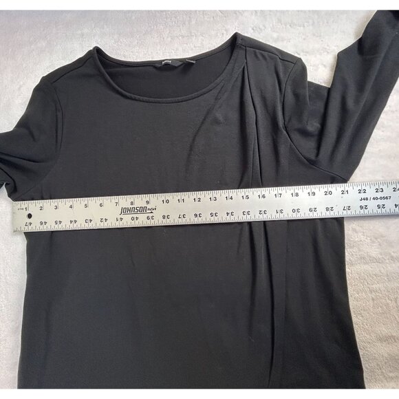 Betabrand Womens Black Asymmetrical Hem Long Sleeve Tunic Top XL Stretch Casual - Picture 6 of 7